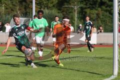 Bezirksliga - Saison 2025/26 - FC Fatih Ingolstadt - TSV Gaimersheim - Dennis Hüttinger (Nr.7 - TSV Gaimersheim) - Daniel Wolf Torwart Fatih - Foto: Meyer Jürgen