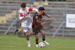 A-Junioren Bundesliga -  Saison 2026/27 - FC Ingolstadt 04 - VFB Stuttgart - Kaydin Malik rot FCI - Karangelis Konstantinos weiss Stuttgart -  Foto: Meyer Jürgen