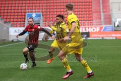 3. Liga; FC Ingolstadt 04 - Borussia Dortmund II; Rico Preißinger (6, FCI) Akono Cyrill ( BVB2)