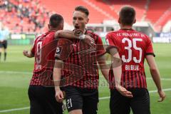 Relegation 1 - FC Ingolstadt 04 - VfL Osnabrück - Tor Jubel 1:0 Tobias Schröck (21, FCI) Filip Bilbija (35, FCI) Fatih Kaya (9, FCI)