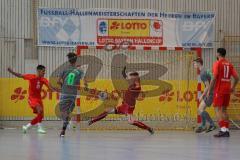 Lotto - Hallen - Bayerncup - Oberbayern -  Saison 2022/2023  - FC Fatih Ing - TSV Murnau - 2:1 - Alen Patak rot #10 Fatih - Oliver Fastenrath Torwart Murnau - Foto: Meyer Jürgen