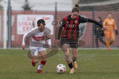 2. Bundesliga Frauen - Saison 2025/26 - FC Ingolstadt 04 Frauen - VFB Stuttgart  - Emma Kusch (Nr.9 - FC Ingolstadt Frauen I) - Hirano Yuka weiss Stuttgart  - Foto: Meyer Jürgen