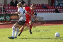 2. Fußball-Liga - Frauen - Saison 2022/2023 - FC Ingolstadt 04 - FSV Gütersloh - Haim Vanessa (Nr.13 - FC Ingolstadt 04 ) - Wahle Hedda weiss Gütersloh - Foto: Meyer Jürgen