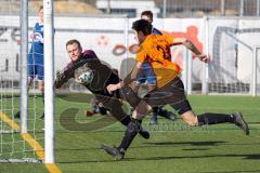 Audi Schanzer Amateur Cup 2022 - TSV Großmehring - SC Irgertsheim - Louis Habermeier orange Irgertsheim mit dem 0:1 Führungstreffer - jubel - Stefan Kern Torwart Großmehring - Foto: Jürgen Meyer