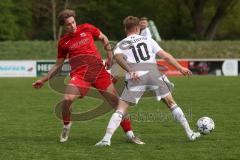Kreisliga - Saison 2025/26- SV Zuchering - FC Mindelstetten - Philip Delanowski rot Zuchering - Lukas Gaul weiß Mindelstetten  - Foto: Meyer Jürgen