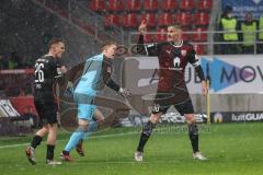 2.BL; FC Ingolstadt 04 - Erzgebirge Aue; Tor Jubel Treffer Torwart Robert Jendrusch (1, FCI) Stefan Kutschke (30, FCI) Florian Pick (26 FCI)