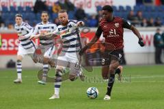 2023_11_11 - 3. Liga - Saison 2023/24 - MSV Duisburg - FC Ingolstadt 04 - Bryang Kayo (Nr.48 - FCI) - Marvin Knoll (Nr.17 - MSV Duisburg) - Foto: Meyer Jürgen