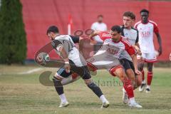 Kreisliga- Saison Saison 2026/27 - SV Türkisch Ingolstadt - TSV Ober./Unterhaunstadt -  Akif Abasikeles weiss Türkisch - Baran Cakir grau Ober./Unterh.stadt  - Foto: Meyer Jürgen