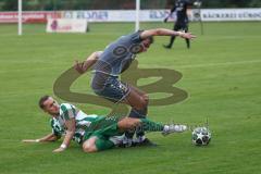 Landesliga - Saison 2025/26 - SV Manching - TSV Jetzendorf - Fabian  Neumayer (Nr.9 - SV Manching) - Dustin Kothmair grau Jetzendorf - Foto: Meyer Jürgen