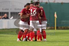 Kreisliga - Saison 2023/2024 - Türk SV Ingolstadt - TSV Mümchsmünster - Der 1:1 Ausgleichstreffer durch Steven Spieß rot Türk Sv - jubel - Foto: Meyer Jürgen
