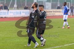 Kreisliga - Saison 2022/2023 - DJK Ingolstadt - Türk.SV Ingolstadt - Ibrahim Sahin schwarz Türk SV mit dem 0:1 Führungstreffer - jubel - Melih Soysal schwarz #52 Türk SV -  - Foto: Meyer Jürgen