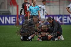 3. Liga - Saison 2026/27 - FC Ingolstadt 04 - SV Wehen Wiesbaden - Yannick Deichmann (Nr.20 - FCI) verletzt am Boden - XXXXX - Foto: Meyer Jürgen