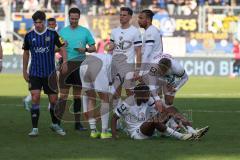 2024_1_27 - 3. Liga - Saison 2023/24 - 1. FC Saarbrücken - FC Ingolstadt 04 -  - Bryang Kayo (Nr.48 - FC Ingolstadt 04) wurde gefoult - XXXXX - Foto: Meyer Jürgen