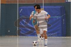 Hallenturnier MTV Ingolstadt - Saison 2025/26 - MTV Ingolstadt - Reichertshofen - Beyazit Bulut weiss Reichertshofen - Julian Wolf blau MTV - Foto: Meyer Jürgen