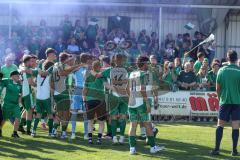 Relegation - Saison 2025/26 - SV Karlskron - FC Geisenfeld - Das Spiel ist aus - Geisenfeld steigt auf - jubel- Foto: Meyer Jürgen