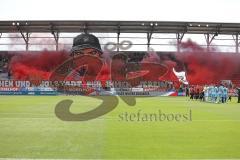 3.Liga - Saison 2022/2023 - FC Ingolstadt 04 -  SV Wehen Wiesbaden - Choreo - Banner - Südkurve -  Foto: Meyer Jürgen