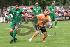 Toto-Pokal; SV Manching - FC Ingolstadt 04; Yannick Deichmann (20, FCI) Abdel Abou-Khalil (SVM)
