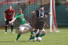 Kreisliga - Saison 2023/24 - Türkisch SV Ing - FC Gerolfing -  - Stefan Hoffmann grün links Gerolfing - Daniel Drotleff
 schwarz Türkisch - Foto: Meyer Jürgen