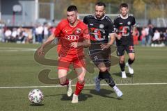 Bayernliga Süd - Saison 2022/2023 - FC Ingolstadt 04 -  TSV 1882 Landsberg - Keidel Felix (Nr.6 - Fc Ingolstadt 04 II) - Hutterer Michael #32 Landsberg - Foto: Meyer Jürgen