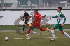 Bayernliga Süd - Saison 2022/2023 - FC Ingolstadt 04 - SV Schalding Heining - Mussa Fofanah (Nr.7 - FCI II) - Tschugg Markus links grün Schalding - Foto: Meyer Jürgen