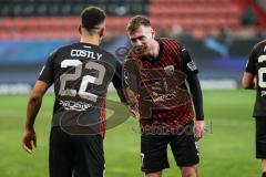 3. Liga; FC Ingolstadt 04 - SC Freiburg II; Elfmeter Tor Jubel Treffer Jannik Mause (7, FCI) Marcel Costly (22, FCI)