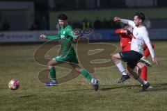 Landesliga - Saison 2024/25 - SV Manching - TSV Wertingen - Kemal Calik (Nr.2 - SV Manching) - Torwart Obermeier Thomas (Nr.1 - SV Manching) - Roman Große weiss Wertingen - Foto: Meyer Jürgen