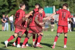Toto-Pokal; FSV Harthof München - FC Ingolstadt 04; Tor Jubel Treffer Yann Sturm (7, FCI) 0:1 #Frederik Christensen (11, FCI) Simon Lorenz (32, FCI) Julian Kügel (29, FCI) Lukas Fröde (34, FCI)