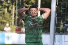 Kreisliga - Saison 2023/2024 - FC Gerolfing - Türk SV Ingolstadt - Anastasios Porfyriadis grün Gerolfing nach einer vergebenen Torchance - Foto: Meyer Jürgen