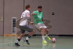 Hallenturnier Ingolstadt Nord - Saison 2024/25 - MBB SG MAnching - FC Fatih Ingolstadt  - Sebastian Rudkowski grün Fatih - Julian Lettenbauer weisss Manching - Foto: Meyer Jürgen