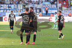 3. Liga; FC Ingolstadt 04 - TSV 1860 München; Tor Jubel Treffer 2:1 David Kopacz (29, FCI) mit Jannik Mause (7, FCI)