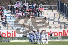 3. Liga; SV Meppen - FC Ingolstadt 04; Teambesprechung vor dem Spiel bei den Fans