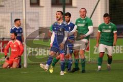 Kreisliga - Saison 2023/2024 - FC Gerolfing - TSV Ober/Unterhaunstadt - Der 2:0 Führungstreffer durch Bastian Heigl grün Gerolfing - jubel - David Polster blau Oberhaunstadt  - Foto: Meyer Jürgen