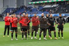 3. Liga; SC Verl - FC Ingolstadt 04; Niederlage, hängende Köpfe 2:1, Spieler bedanken sich bei den Fans, Ehrenrunde, Denis Linsmayer (23, FCI) Rico Preißinger (6, FCI) Pascal Testroet (37, FCI) Nico Antonitsch (5, FCI) #Patrick Schmidt (9, FCI) Rico Preiß