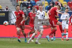 2.BL; Fortuna Düsseldorf - FC Ingolstadt 04; Stefan Kutschke (30, FCI) Hartherz Florian (7 DUS) Bozenik Robert (32 DUS) Hoffmann Andre (3 DUS)