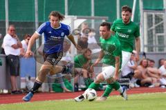 Sparkassenpokal - DJK Ingolstadt - FC Gerolfing - Tom Staudenmeier blau DJK Ingolstadt -  Lukas Schuwirth grün Gerolfing - Foto: Jürgen Meyer