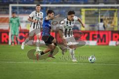 3. Liga - Saison 2026/27 - Waldhof Mannheim - FC Ingolstadt 04 - Dennis Kaygin (Nr.10 - FCI) - Vincent Thill (Nr.12 - Waldhof Mannheim) - Foto: Meyer Jürgen