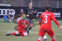 Bayernliga - Frauen - Saison 2022/2023 - FC Ingolstadt 04 II -  TSV Schwaben Augsburg - Serena Horak rot FCI - Lisa Seidler schwarz Augsburg - Foto: Meyer Jürgen