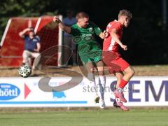 Landesliga - Saison 2026/27 - SV Manching - FC Memmingen II - Dzenis Seferovic (Nr.6 - SV Manching) - Geiger Felix rot Memmingen - Foto: Meyer Jürgen