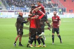 3.Liga - Saison 2022/2023 - FC Ingolstadt 04 -  - SV Waldhof-Mannheim - Tobias Bech (Nr.11 - FCI) trifft zum 1:0 Führungstreffer - Jubel - Foto: Meyer Jürgen