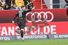 3. Liga; FC Ingolstadt 04 - SG Dynamo Dresden; Tor Jubel Treffer Sebastian Grönning (11, FCI)