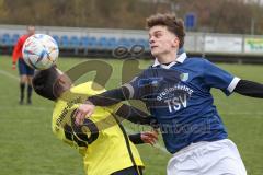 Kreisliga Saison 2022/2023 - TSV Großmehring - FC Hitzhofen  - Linus Pfaller gelb Hitzhofen - Leon Hirschinger blau Großmehring - Foto: Meyer Jürgen