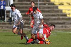 2023_10_21 - Saison 2023/24 - A-Junioren - FC Ingolstadt 04 - TSG 1899 Hoffenheim - Erdal Izzet weiss Hoffenheim - Draculic Ognjen rot FCI - Dagdeviren Diren rechts weiss Hoffenheim - Foto: Meyer Jürgen