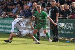 Relegation - Bezirksliga - Saison 2024/25 - FC Gerolfing - Tus Raubling - Matthias Hamm (Nr.17 - FC Gerolfing) - Niko Hable weiss Raubling - Foto: Meyer Jürgen