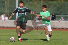 Bezirksliga - Saison 2025/26 - FC Fatih Ingolstadt - TSV Gaimersheim - Thomas Schreiner (Nr.10 - TSV Gaimersheim) - Emre Berk grün Fatih - Foto: Meyer Jürgen