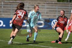 DFB—Pokal 1. Hauptrunde -  Saison 2026/27  - FC Ingolstadt 04 Frauen - 1. FSV Mainz 05 - Der 1:0 Führungstreffer durch Stefanie Reischmann (Nr.24 - FCI Frauen) - jubel - Jenny Beyer (Nr.8 - FCI Frauen) - Schön Marisa TW Mainz - Foto: Meyer Jürgen