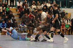 2024_1_6 - Saison 2023/24 - Lotto - Bayern Hallen Cup - Lindenkreuzhalle  - Halbfinale - TSV Gaimersheim - FC Fatih Ingolstadt -Marco Ernhofer Torwart Fatih - Nicolae Nechita weiss Gaimersheim - Foto: Meyer Jürgen