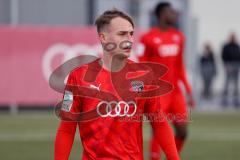 A - Junioren Bundesliga Süd/Südwest -  Saison 2021/2022 - FC Ingolstadt 04 - 1. FC Saarbrücken - Riedl Fabio (#18 FCI) blutet aus der Nase nach einem Zusammenprall - Foto: Meyer Jürgen