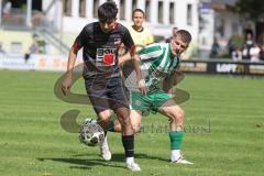 Landesliga - Saison 2025/26 - SV Manching - FC Sonthofen - Sebastian Graßl (Nr.10 - SV Manching) - Jozic Marco schwarz Sonthofen - Foto: Meyer Jürgen