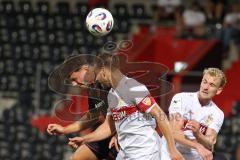 3. Liga - Saison 2025/26 - VFB Stuttgart II - FC Ingolstadt 04  - Mads Borchers (Nr.9 - FC Ingolstadt 04) - Dominik Nothnagel (Nr.29 - VFB Stuttgart II) - Foto: Meyer Jürgen