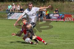 A-Klasse - Saison 2022/2023 - SV irsching - Knodorf - TV 1911 Vohburg  - Nicolas Nest weiss Irsching - Timo Sedlmeier rot Vohburg #5 - Foto: Meyer Jürgen